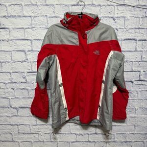 Vintage The North Face Jacket L Summit Series HyVent Red Gray Hooded